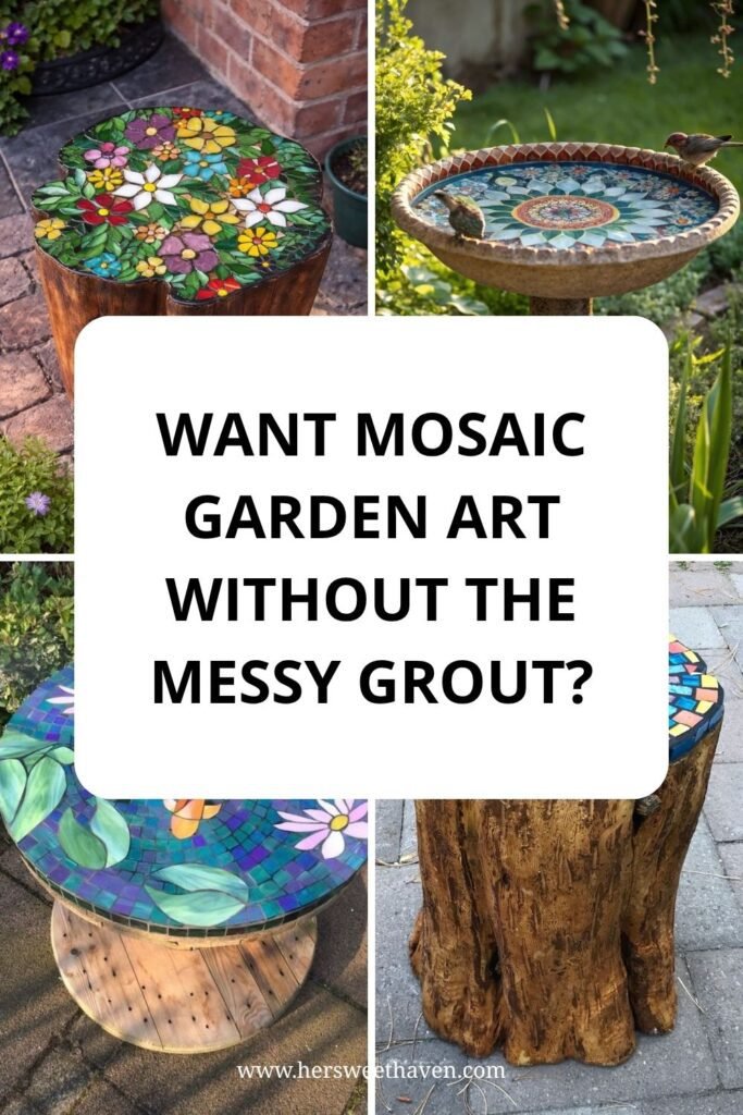 Want Mosaic Garden Art Without the Messy Grout?