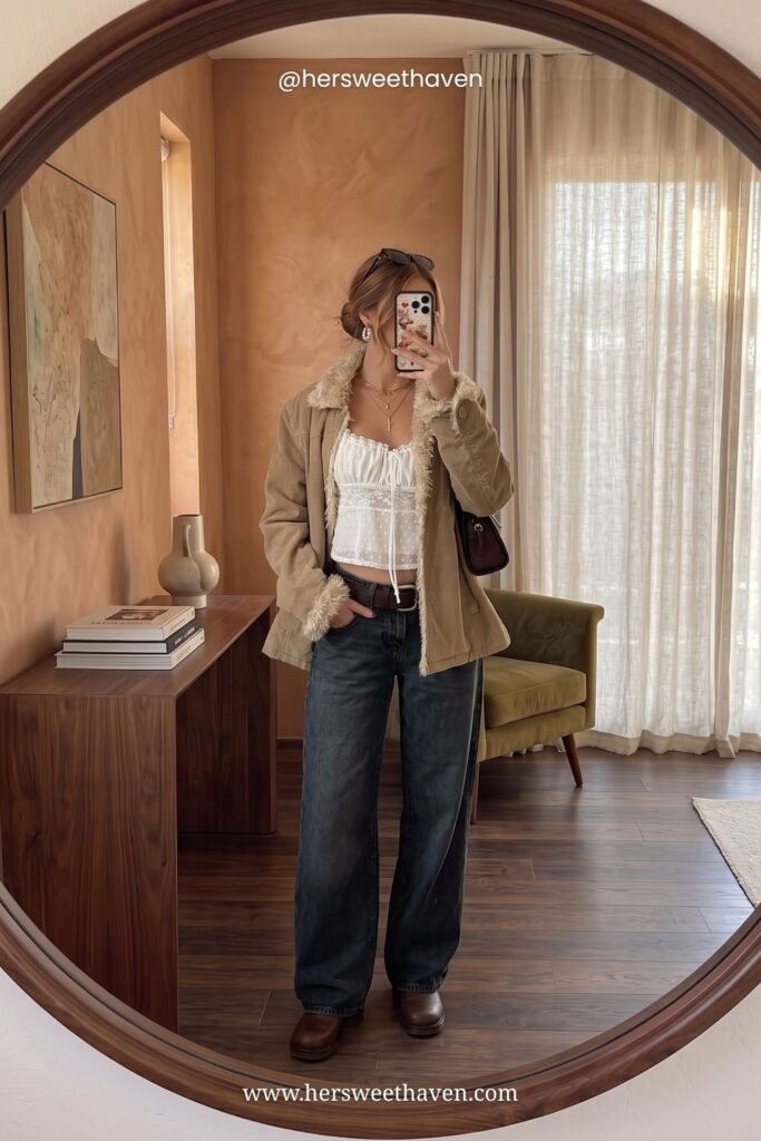 The Cami, Jacket, and Wide-Leg Denim Layer-Up
