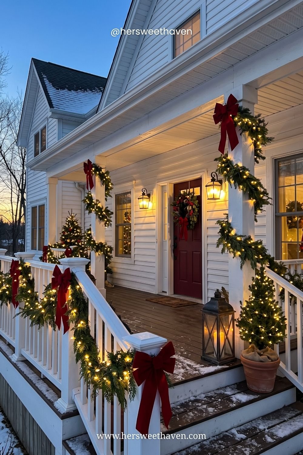 A Christmas Front Porch So Cozy the Neighbors Slow Down