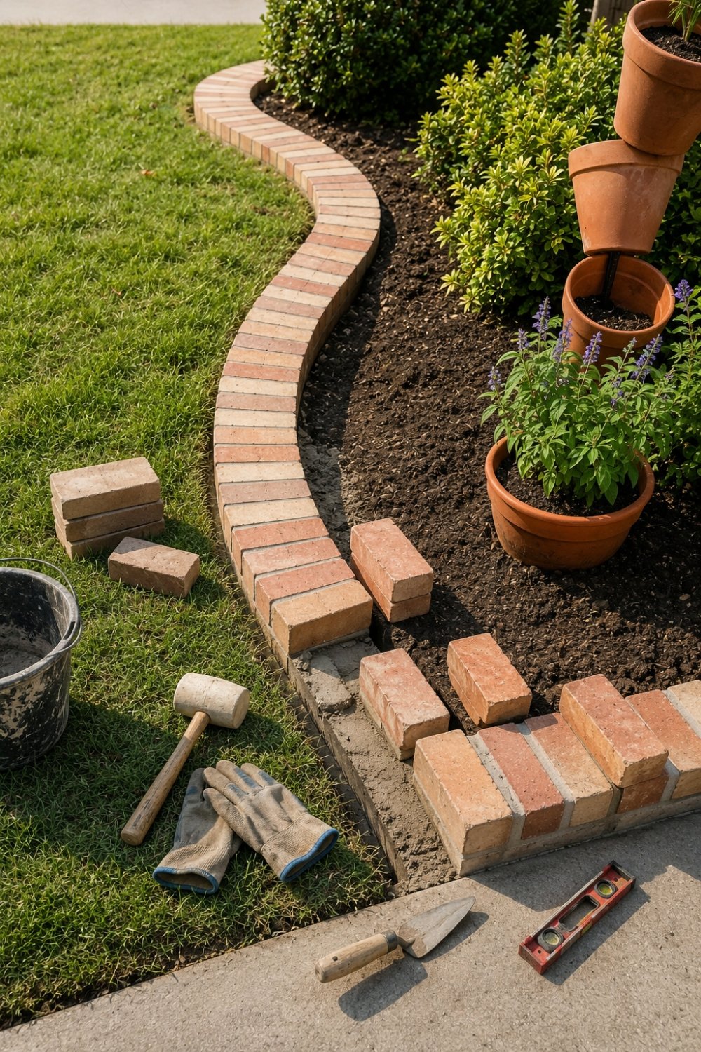 9 Brick Flower Bed Border Ideas Made Beautiful and Easy
