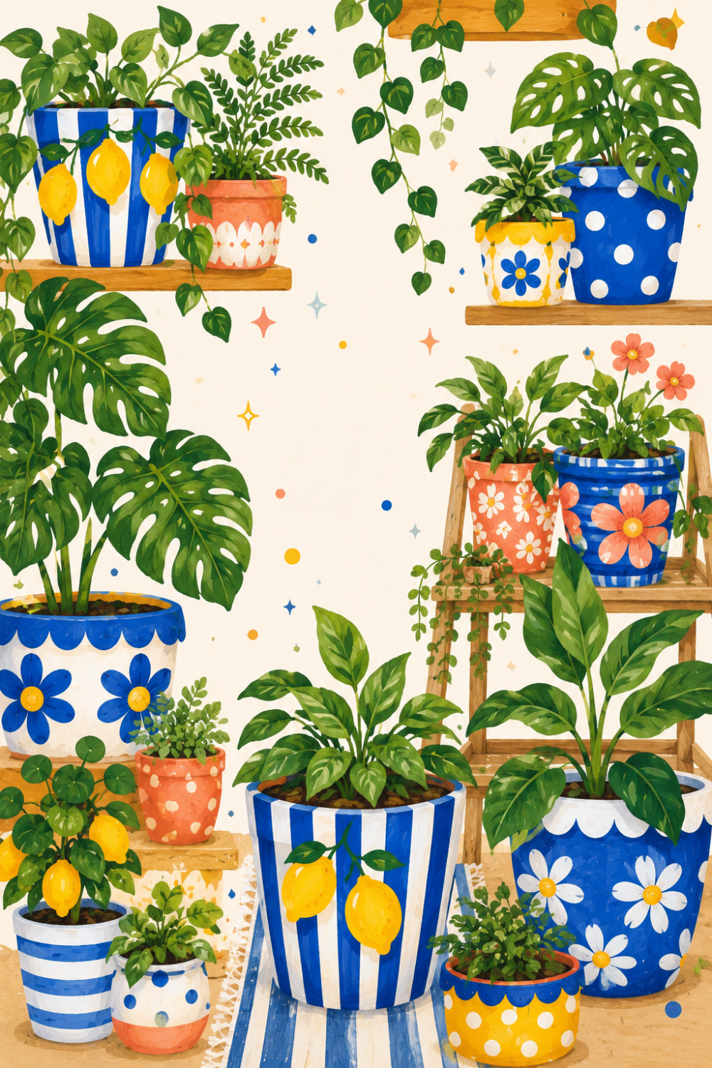 These Painted Flower Pots Outshine the Flowers Inside Them